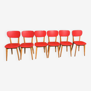 Set de 6 chaises de bistrot vintage