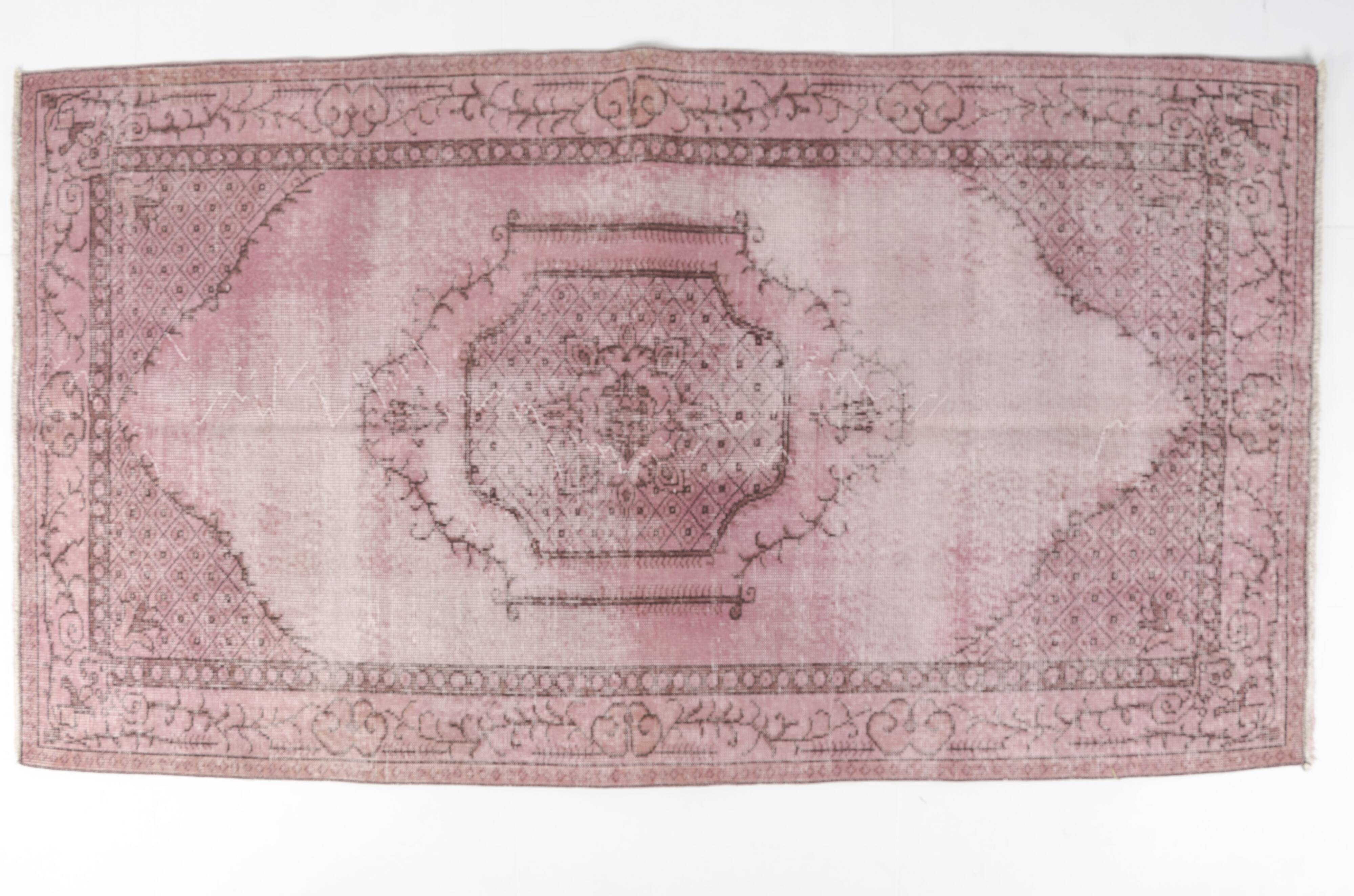 Turkish Pink Floor Vintage Rug sku2528