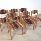 6 vintage chairs year 70 wood and velvet