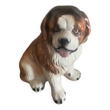 Chien, St Bernard en céramique