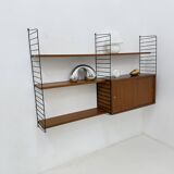 Mid-Century Nisse Strinning string design teak wall unit , 1960s