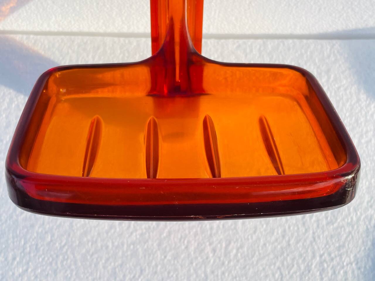 Set of 4 Burnt Orange 1970s Bathroom Accessories