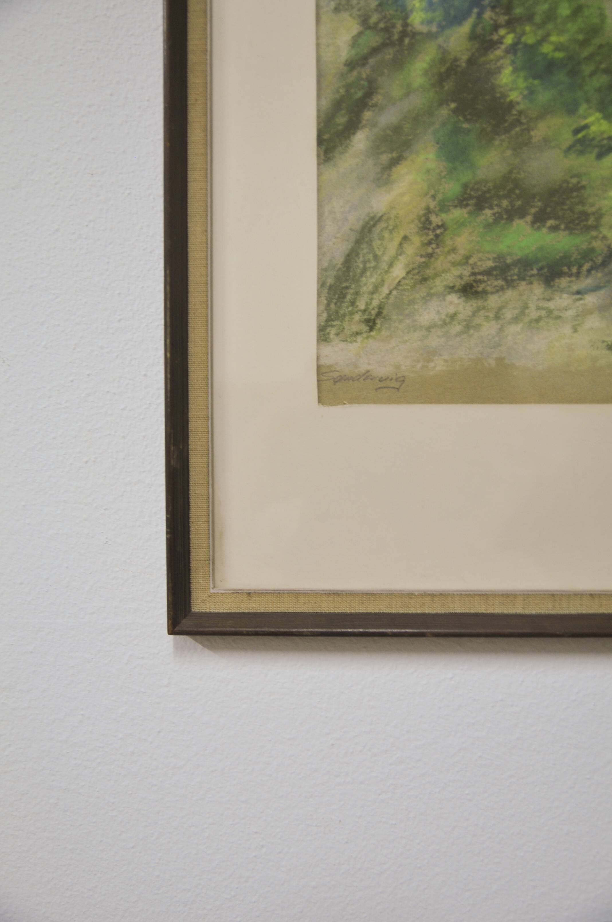 vintage brown frame painting dunes