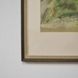 vintage brown frame painting dunes