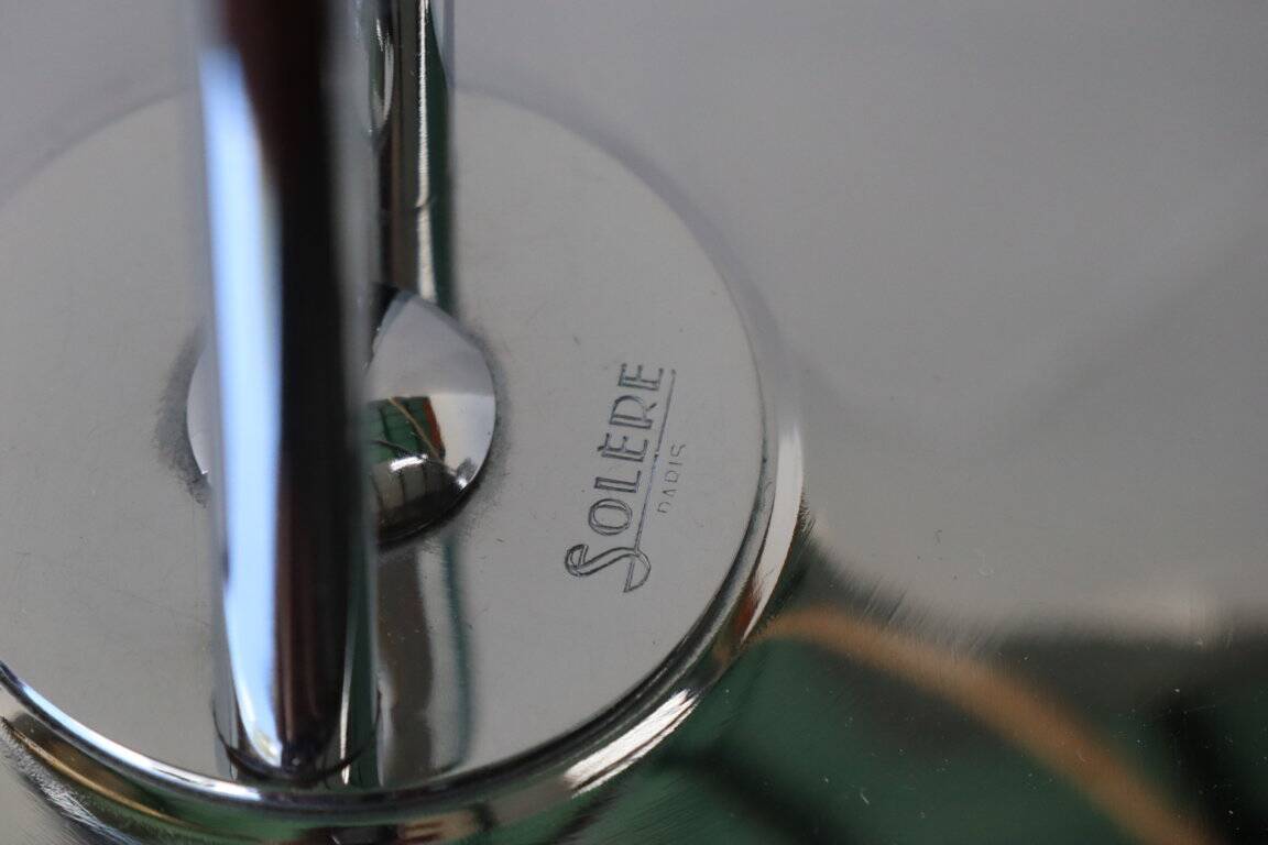 Solere Paris desk lamp with chrome metal pendulum, 1980s