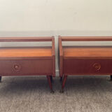 Pair of Scandinavian teak bedside tables from the 60s-70s