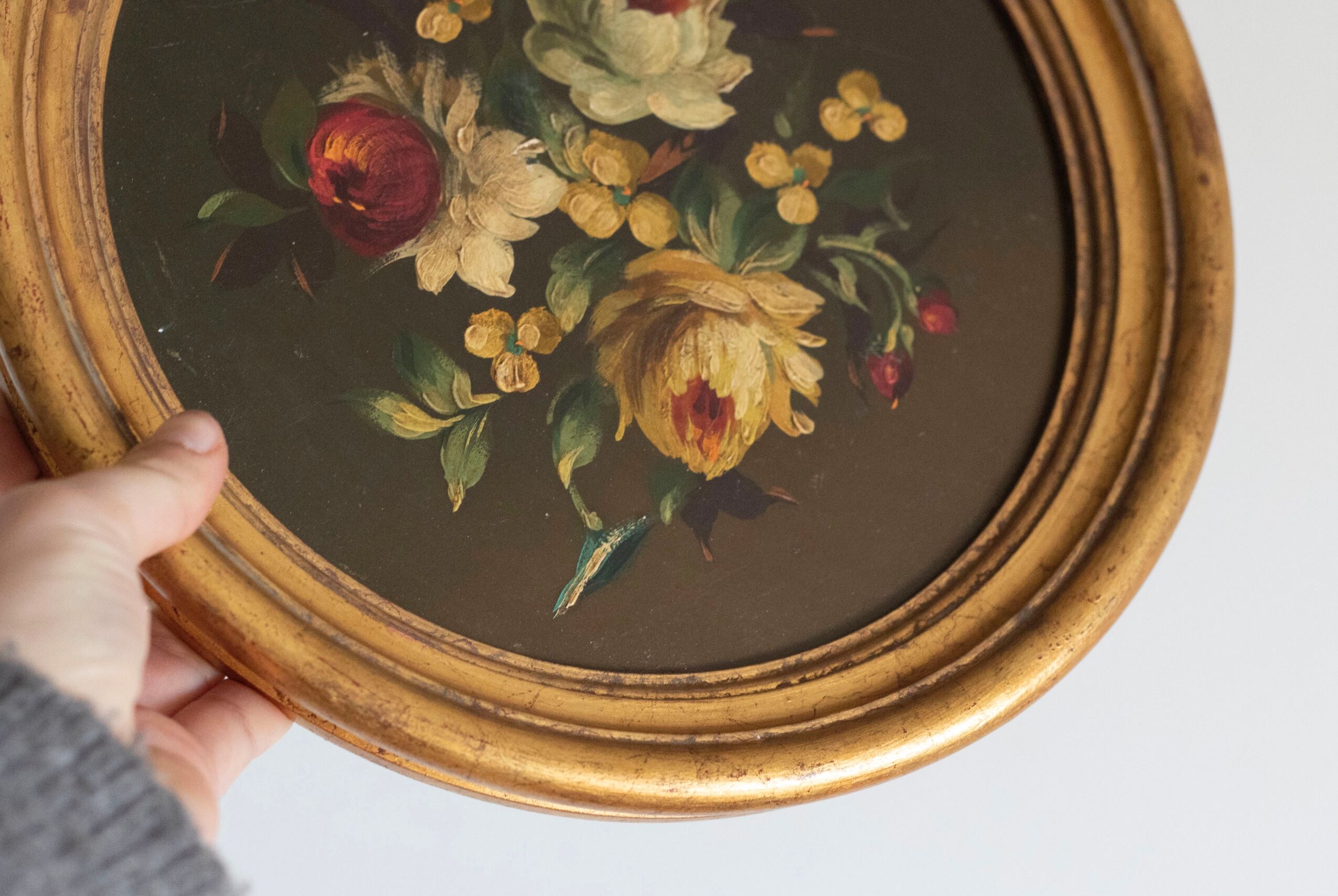 Lot de 3 tableaux bouquet de fleurs