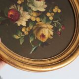 Set of 3 paintings bouquet of flowers