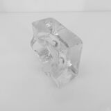 Cendrier sculptural en verre clair, modèle Puzzle, design Bertil Vallien, B