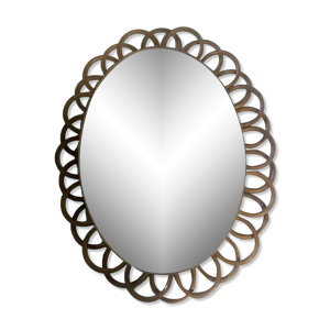 Miroir en rotin vintage