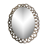 Miroir en rotin vintage 27x34cm