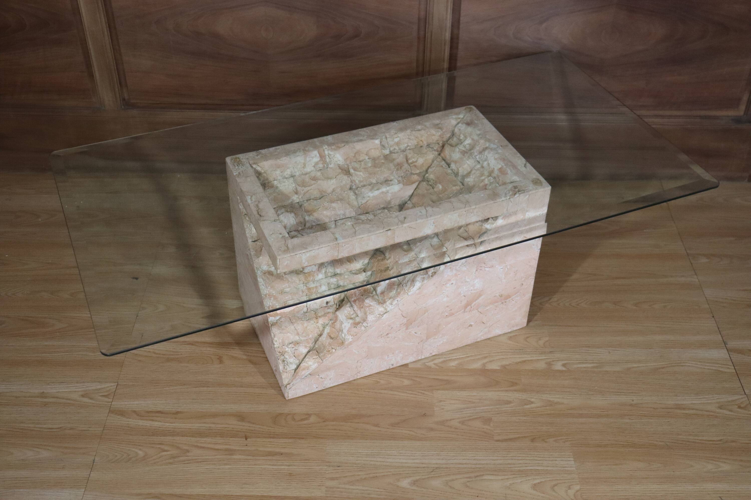 Travertine coffee table
