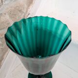 Green chalice vase from the 1970s.