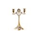 Art Nouveau brass candlestick with floral ornamentation, two arms, European
