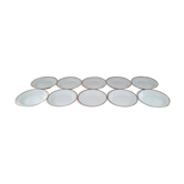 Lot de 10 assiettes creuses en porcelaine Euro Porcelaine blanche décor en relief liseré doré