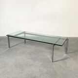 Danish chrome and glass coffee table 1960