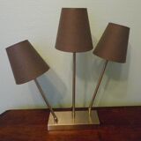 "Trio" table lamp, chromed metal, lampshades with tilting supports