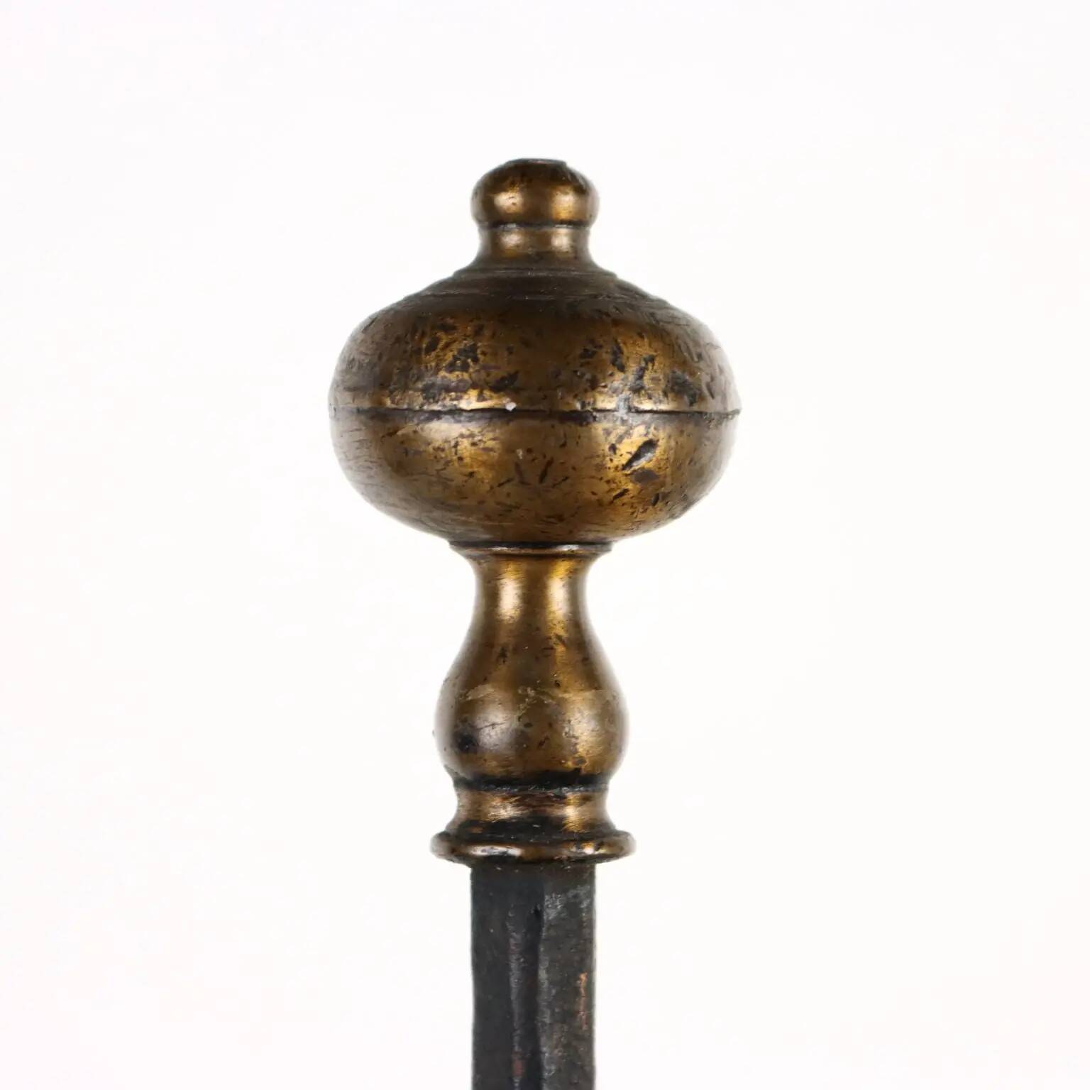 Chenets anciens en fer forgé, Europe, fin XIXe siècle