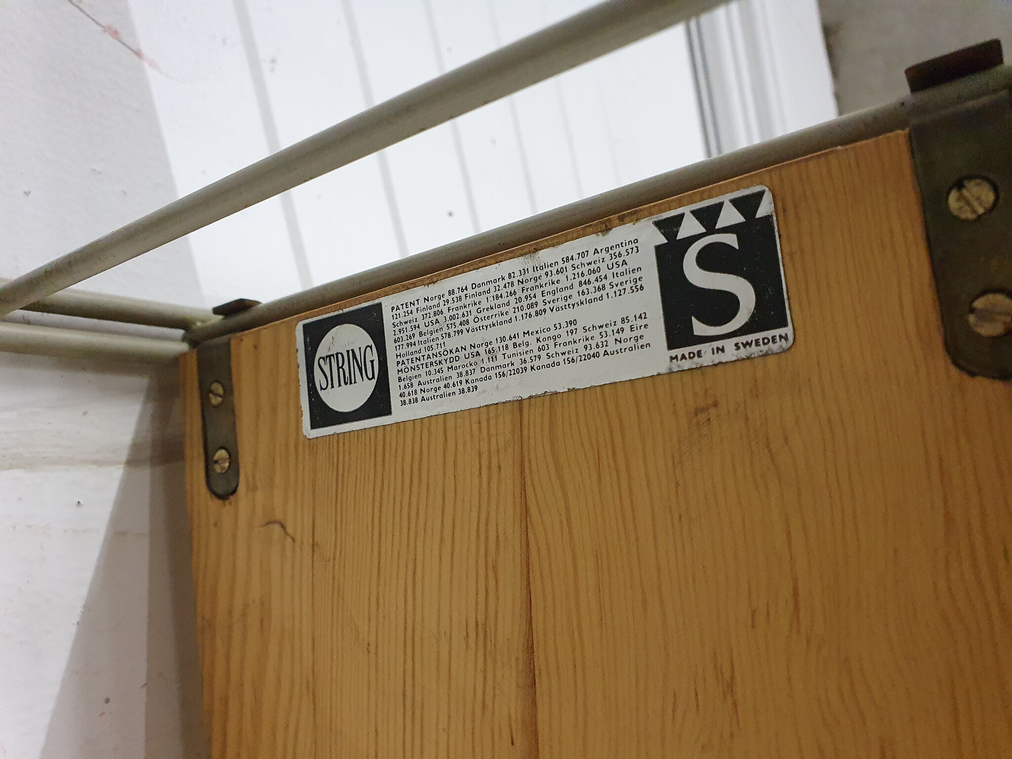 Pinewood wall unit by Nils “Nisse” Strinning for String, Sweden 1950's