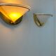 Pair of vintage wall lights, brass and opaline glass, Italy 1970
