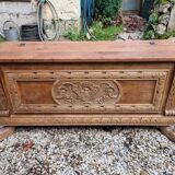 Wooden chest with lion paws