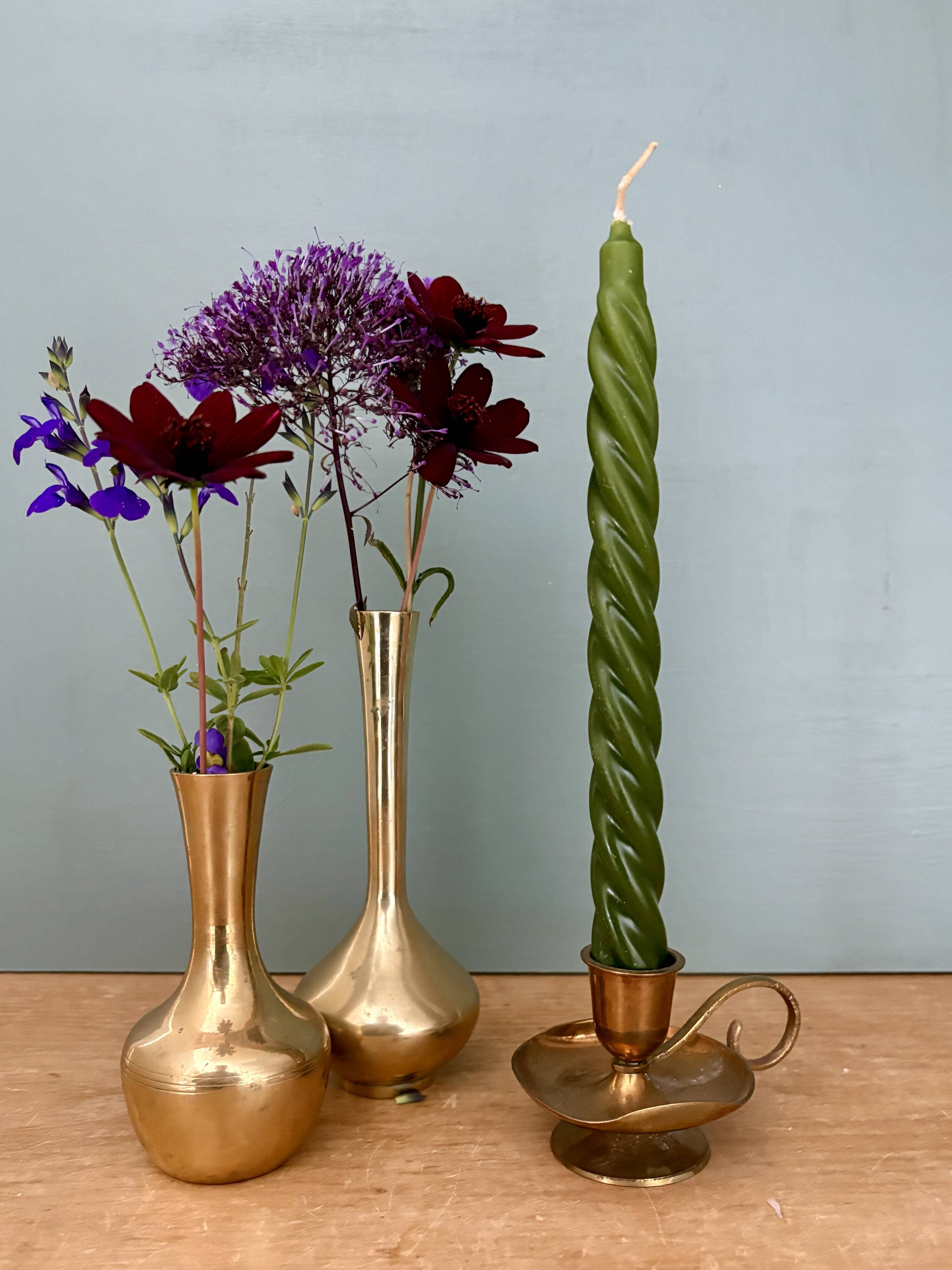 Antique brass candlestick (B3)