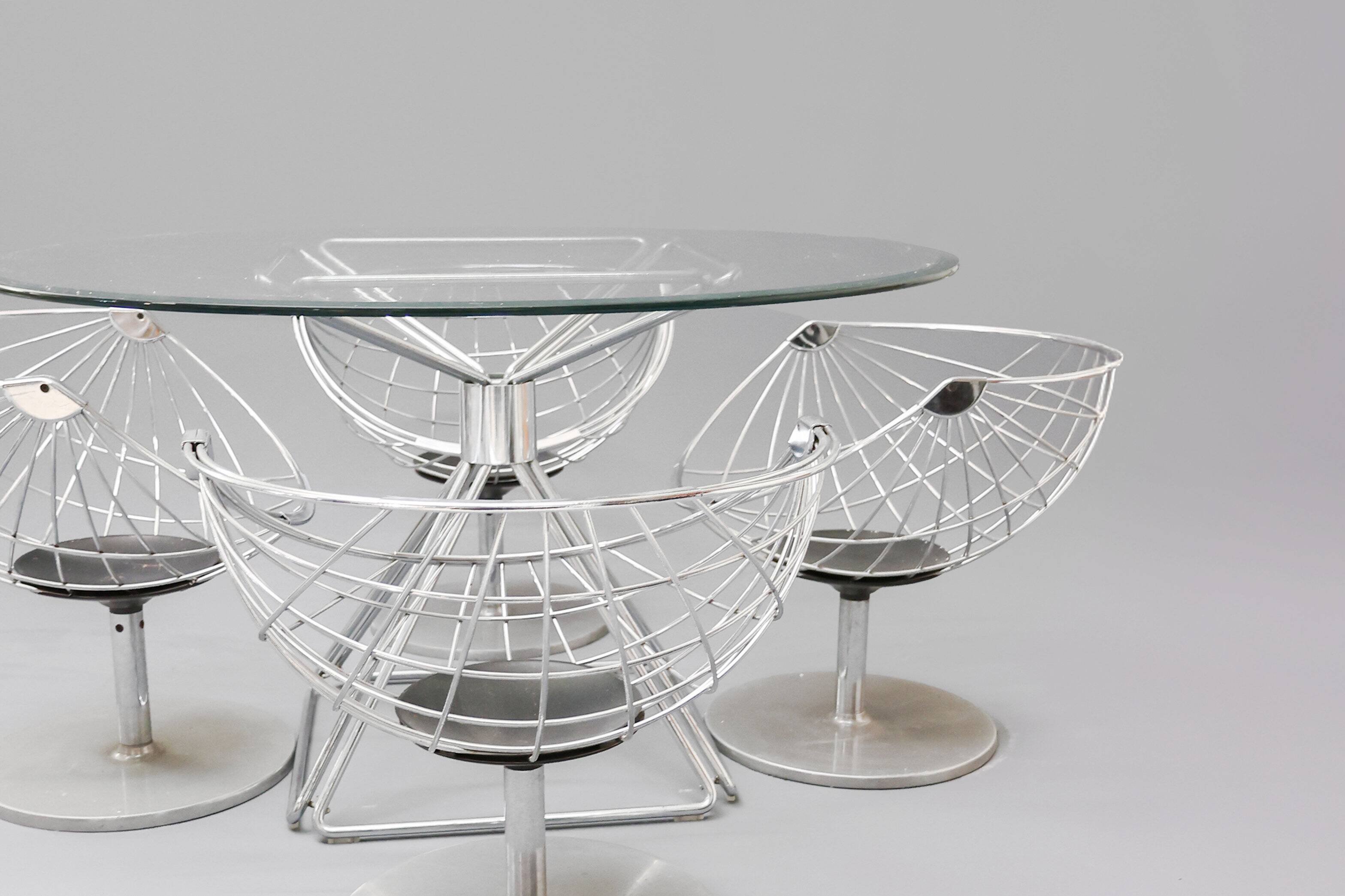 Rudi Verelst pour Novalux - Ensemble de salle à manger, années 1980.