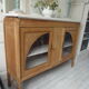 Buffet, art deco serving in oak, pearl gray patinated pine top