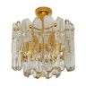 Gilded  ice glass ceiling chandelier by J.T. Kalmar