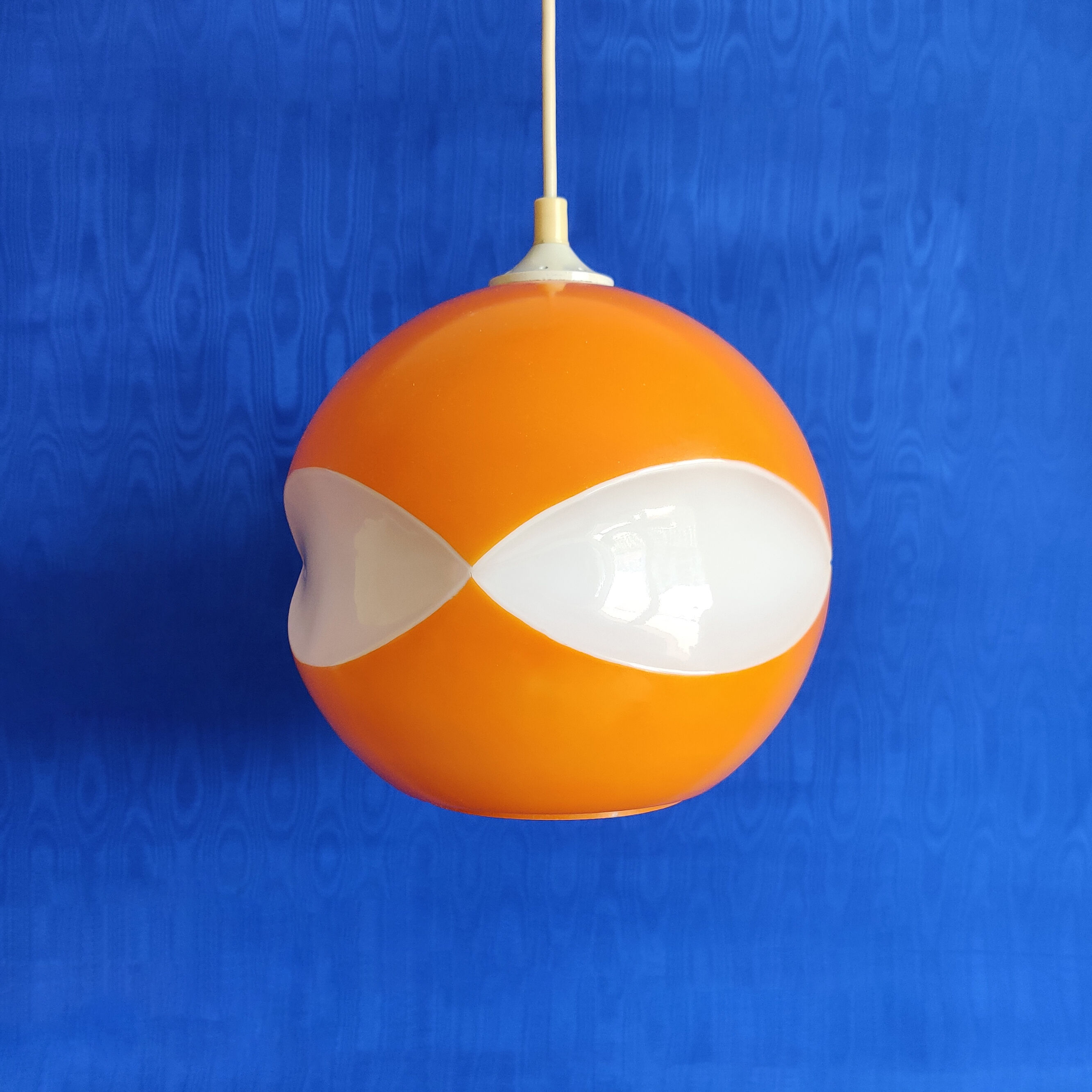 Vintage space age pendant lamp with abstract pattern