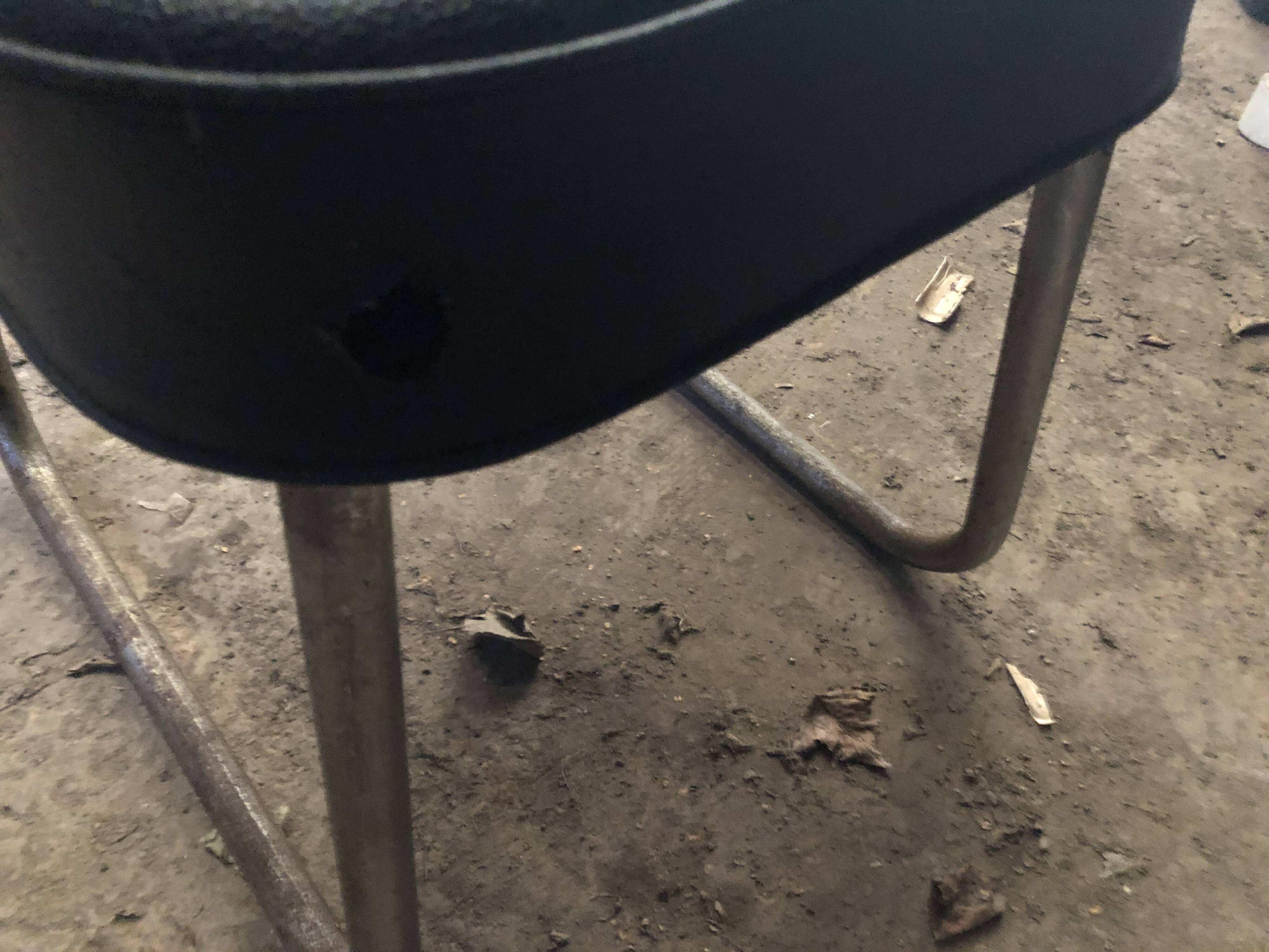 Old metal desk with chair