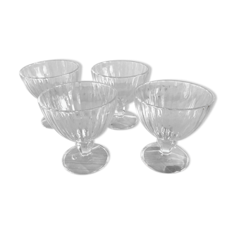 Lot de 4 coupes à glace Luminarc vintage