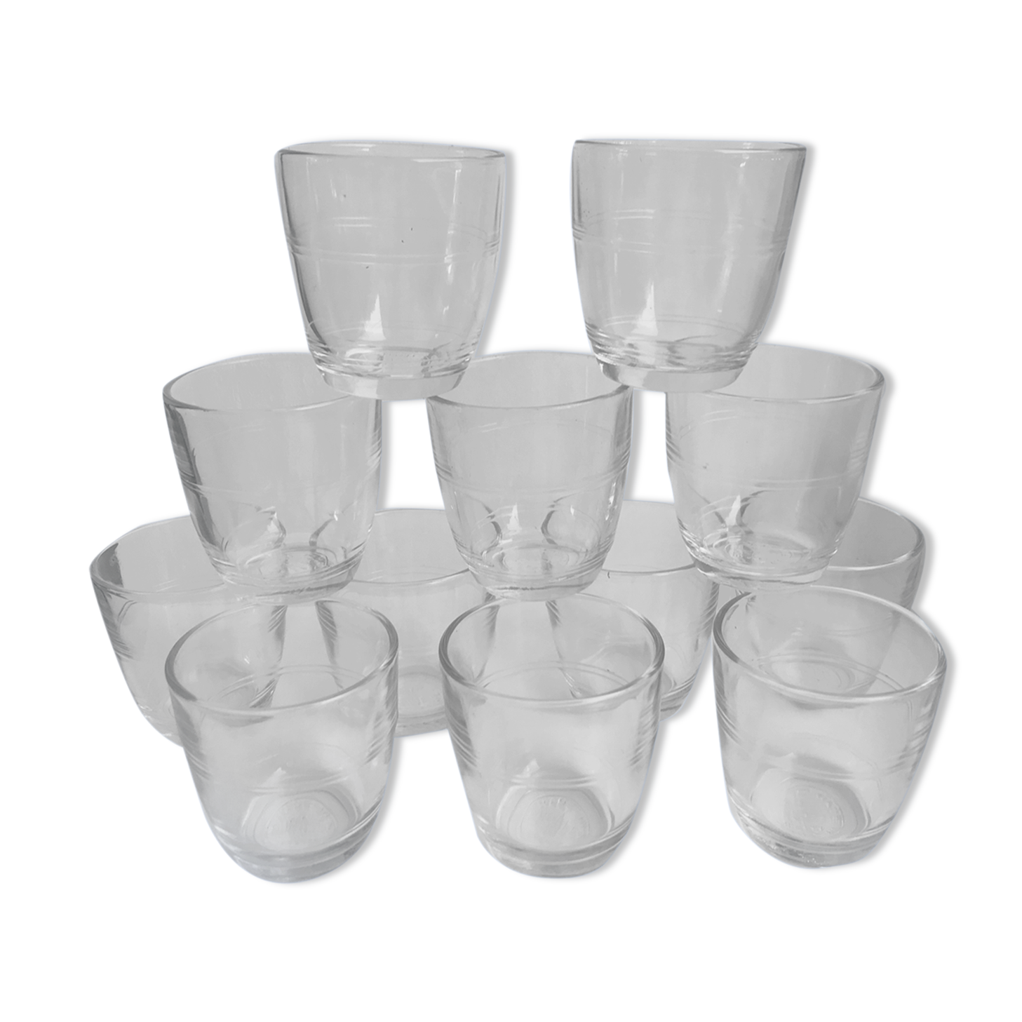 Set of 12 vintage Duralex vintage glasses for children