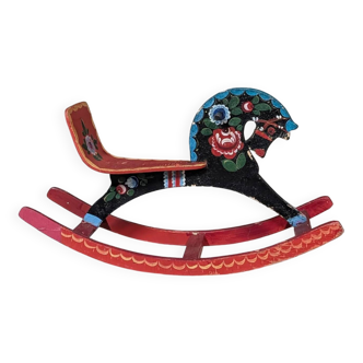 Painted wooden rocking horse