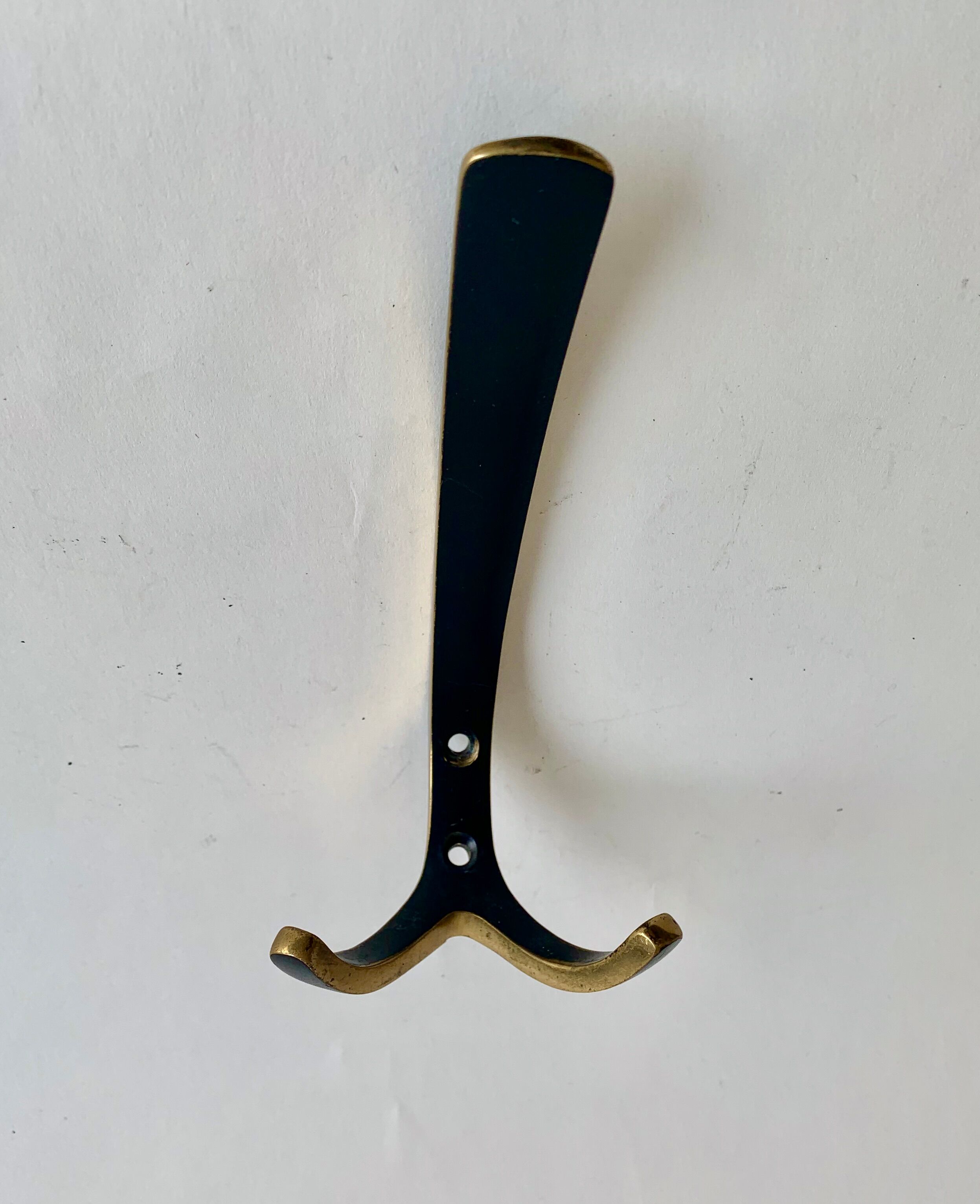 Brass wall coat hooks from Herta Baller, set of 5