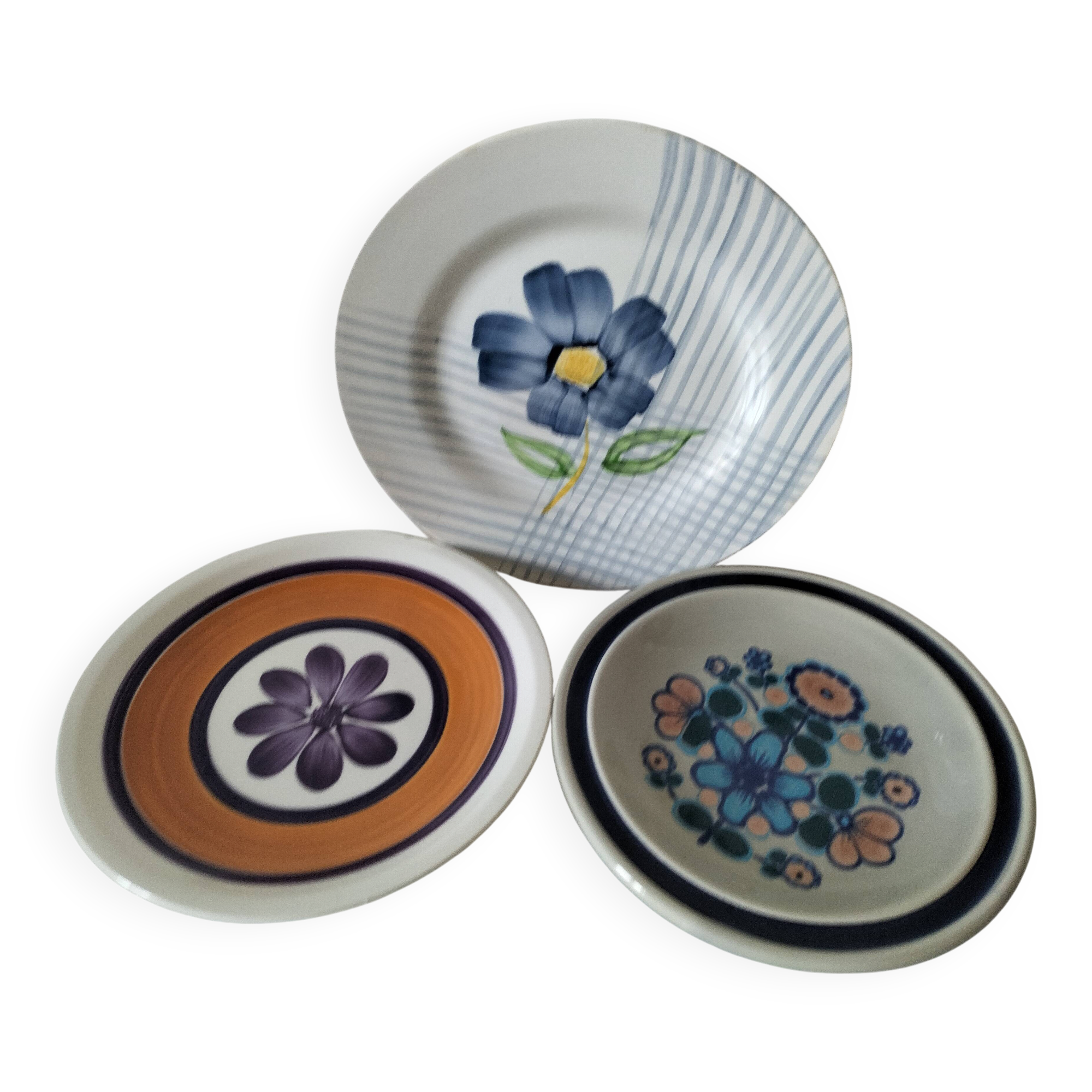 Set of vintage French plates – Gien, Lunéville & Digoin – 1960s