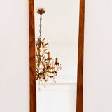 Miroir vintage trapézoïdal en chêne massif