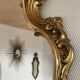 Miroir mural style baroque ancien moulures dorées