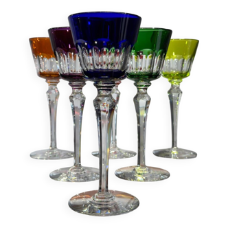 Baccarat colored crystal wine glasses