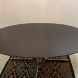 Vintage oval table in black lacquered wood