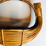 Large wicker basket Rattan design 1950