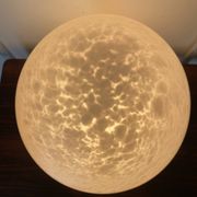 Vintage 1970s speckled glass egg lamp by Vianne in pink.
