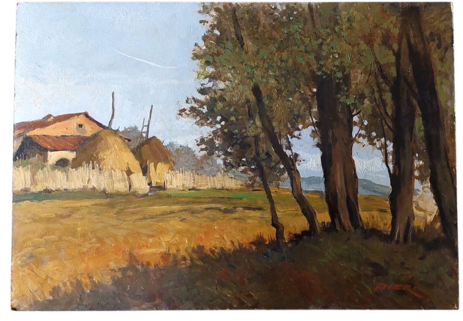 Oil painting Francesco Maria Pieri, labronica 60s/70s