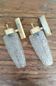 Pair of molded glass wall sconces