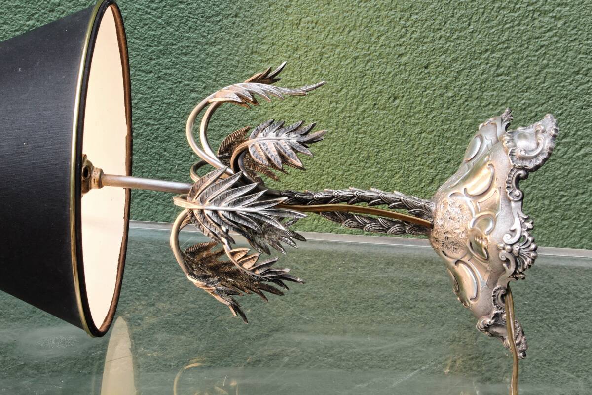 Silver-plated palm lamp, 1910, Thomas Bradbury & Sons