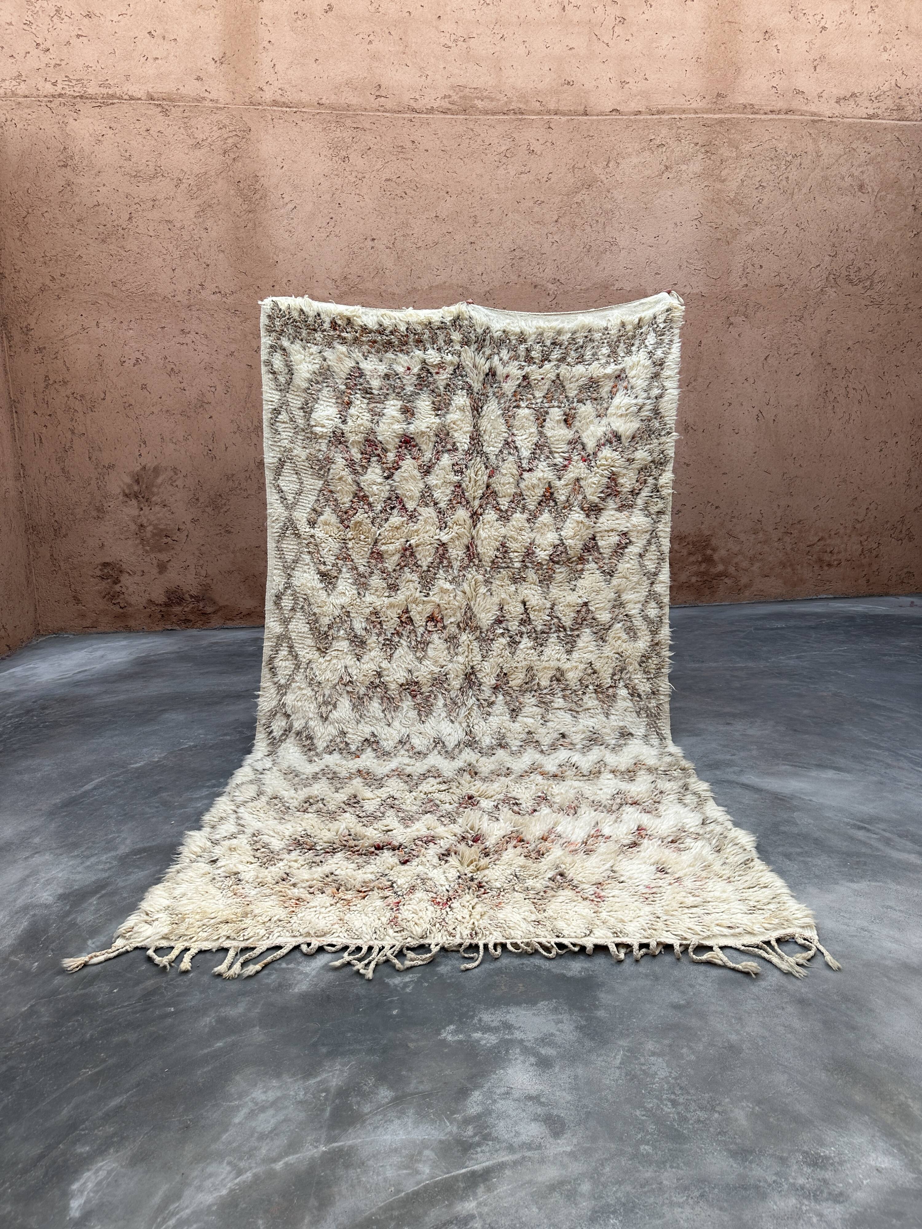 White Marmoucha Moroccan rug - 194 x 347 cm