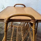 Table d'appoint rotin 60's