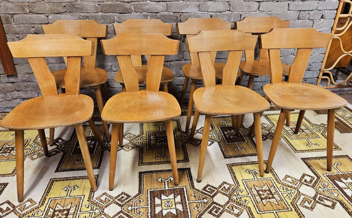 Set of 8 bistro chairs from the 1960s