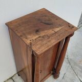 Empire bedside table with detached columns in walnut 19th
