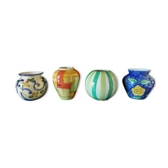 Set of 4 colored vases